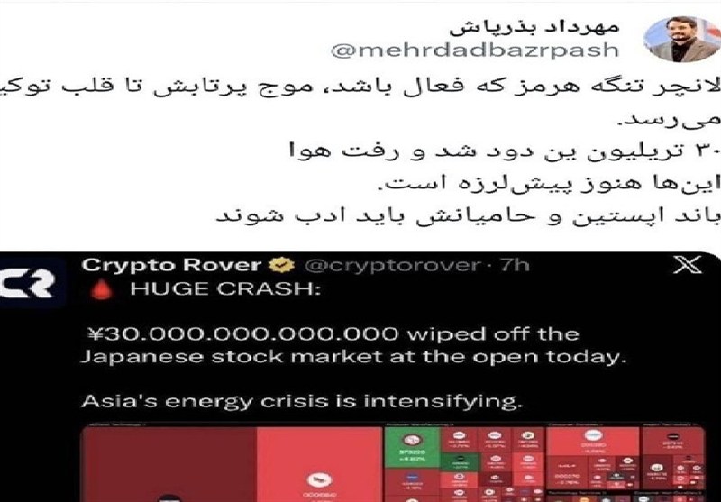 بازتاب جنگ علیه ایران؛ 30 تریلیون ین در بورس توکیو دود شد